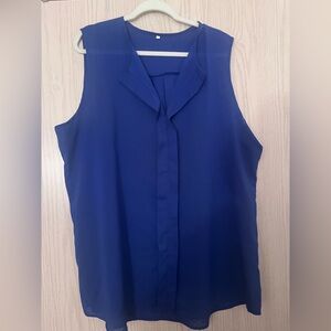 Shein Elegant Blue Sleeveless Women's Top